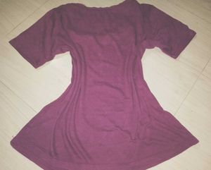 Casual Purple Lace Trim Tee