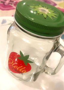 New Cute Strawberry "Hello Summer" Mason Jar