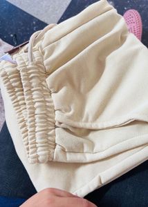 Cream Wide Leg Sweatpants