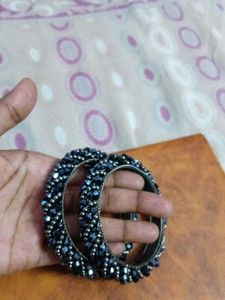 Elegant Black Beaded Bangles