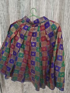 Cute Green Top and Silk Skirt
