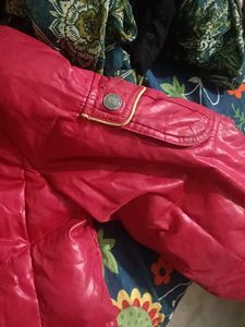 GIRLS NEW RED FLUFFY JACKET