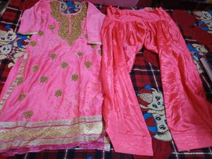 Pink Embroidered Kurta Set