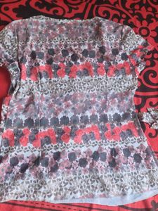 Floral Print Peplum Top with Embellishments