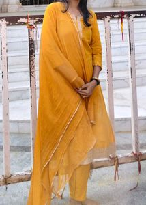 Vibrant Yellow Kurta Set with Dupatta