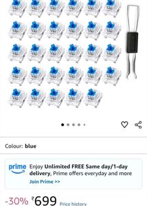 Blue Mechanical Keyboard Switches - 3 Pin socket