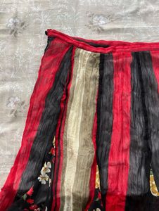 Boho Striped Floral Print Maxi Skirt