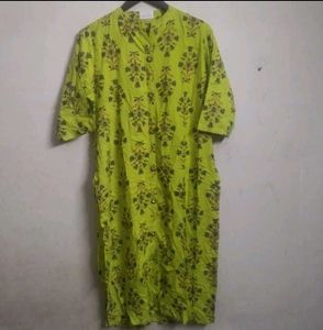 New Green Floral Print Kurta
