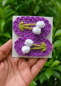 crochet embroidery tic tac hair clip