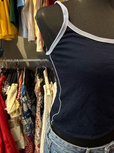 Navy Spaghetti Strap Tank Top