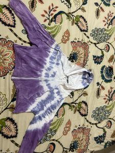 Nuon by Westside Purple Tie-Dye Zip-Up Hoodie