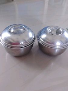 Set of 2 Stainless Steel Food Containers