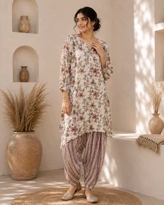 Elegant Floral Kurta & Palazzo Set