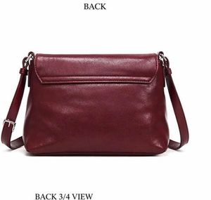 Chic Maroon Leather Crossbody Bag