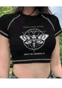 Gothic Moth Crop Top