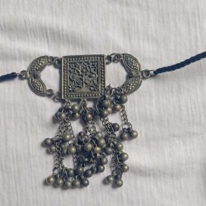 Traditional Oxidized Silver Choker Necklace