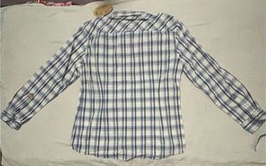 Men's check blue white Shirt