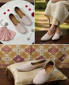 Embroidered Pink Jutti Shoes