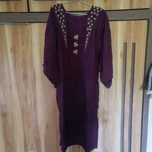 Embellished Purple Kurta