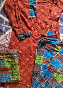 Vibrant Cotton Suit 3pc