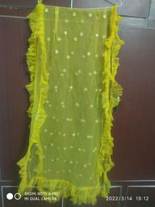 new yellow net duptta