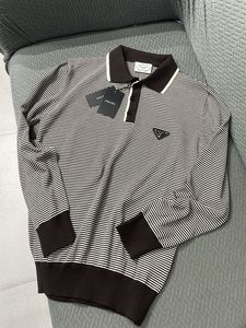 Prada Striped Long Sleeve Polo unisex full sleeves