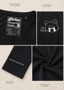 🖤Black Glitchez Long-Sleeve T-Shirt🩶