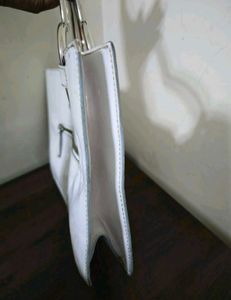 Guess White Patent Leather Handbag