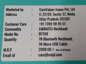 Kraze Emirates Neckband BT109 Earphones
