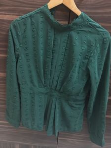 Elegant Emerald Green Textured Top