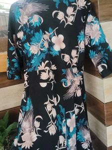 Korean Floral Digital Print One piece/ Midi dress
