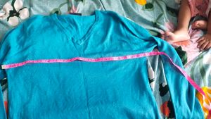 V-Neck Long Sleeve Teal Sweater