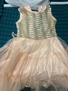 Elegant Peach Party Dress