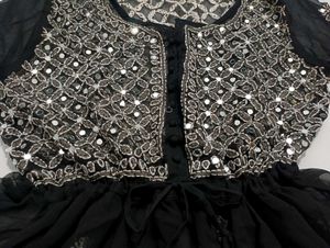 Mirrorwork Black Short Kurti