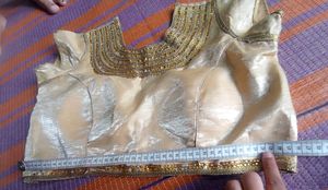 Elegant Gold + cream colour Embroidered Blouse