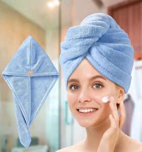 microfiber Hair Towel Wrap large size blue