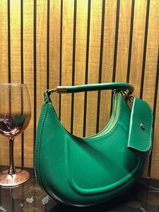 Stylish Green Crescent Shoulder Bag