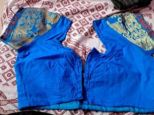 💞💞Royal Blue blouse with Golden Border