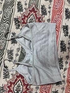 Grey Ribbed Tank Top