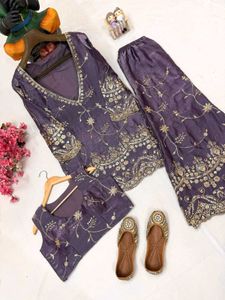 Embroidered Silk Blouse Dress
