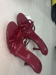 Red Strappy Heeled Sandals