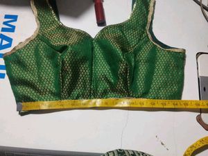 Elegant Green Brocade Blouse