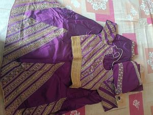 Elegant Purple Embroidered Lehenga Choli Set