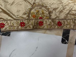 Embellished Sleeveless Gold Ethnic Blouse