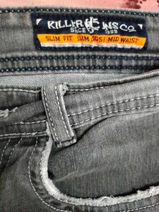 Stylish Grey Distressed Jeans
