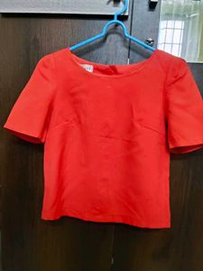 Vibrant Red Short Sleeve Top