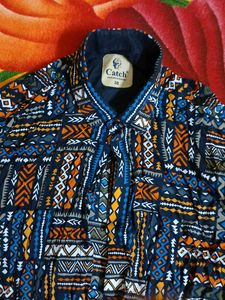 Patterned Button-Down Shirt