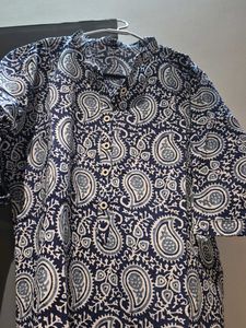 Blue Paisley Print Kurta