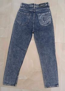 Acid Wash High-Waisted Jeans