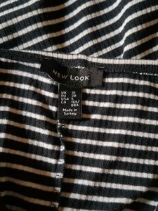 Striped Cold Shoulder Top with Belt